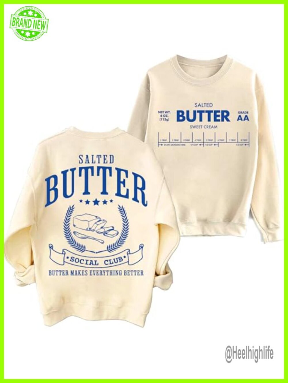 Salted Butter Sweatshirt Hoodie Funny Butter Graphic Pullover
